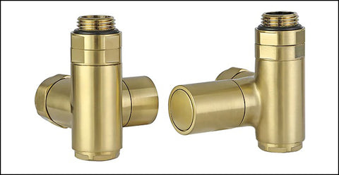 Dual Fuel Radiator Valve - Brushed Brass