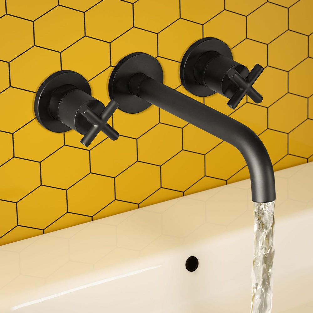 Bathroom Sink Wall Mounted Black Basin Mixer Tap, MP 0.5