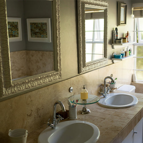 traditional bathroom vs luxurious bathroom