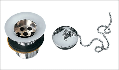 Basin Waste Plug and Chain - Chrome Finish