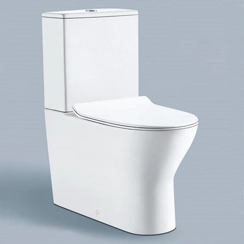 Tapron closed coupled toilet with soft close seat cover