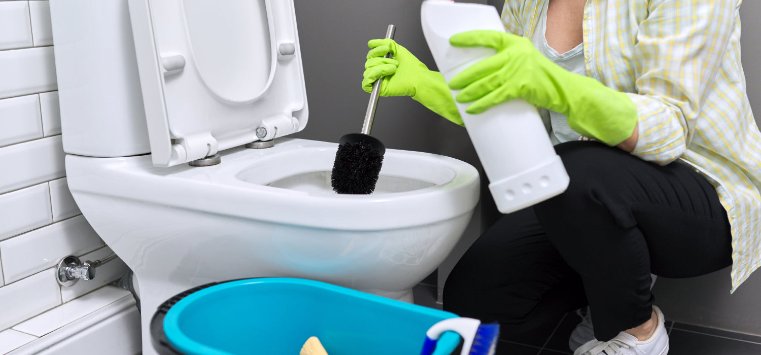 unblock toilet using enzyme cleaner