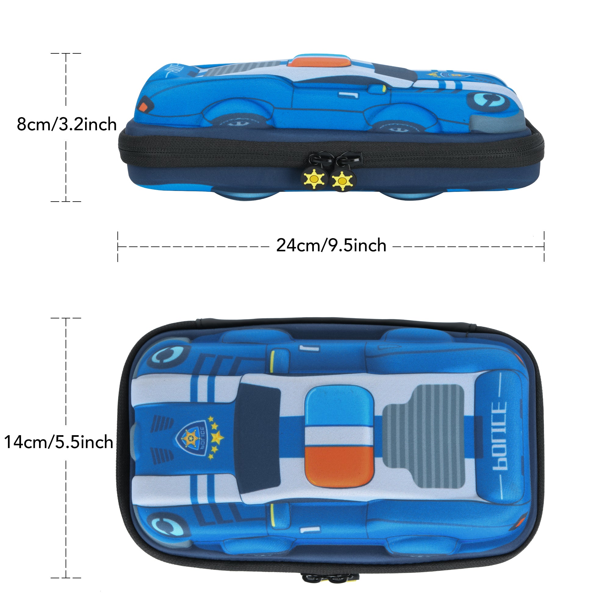 Maxi's Design Race Car Shaped Pencil Case for Boys with Zipper, Blue