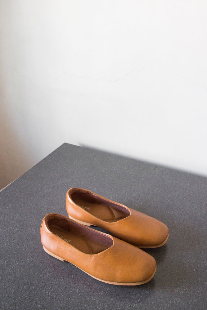 tan flat loafers