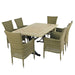 Byron Manor Hampton Stone Garden Dining Table with 6 Dorchester Wicker Chairs Dining Sets Byron Manor   