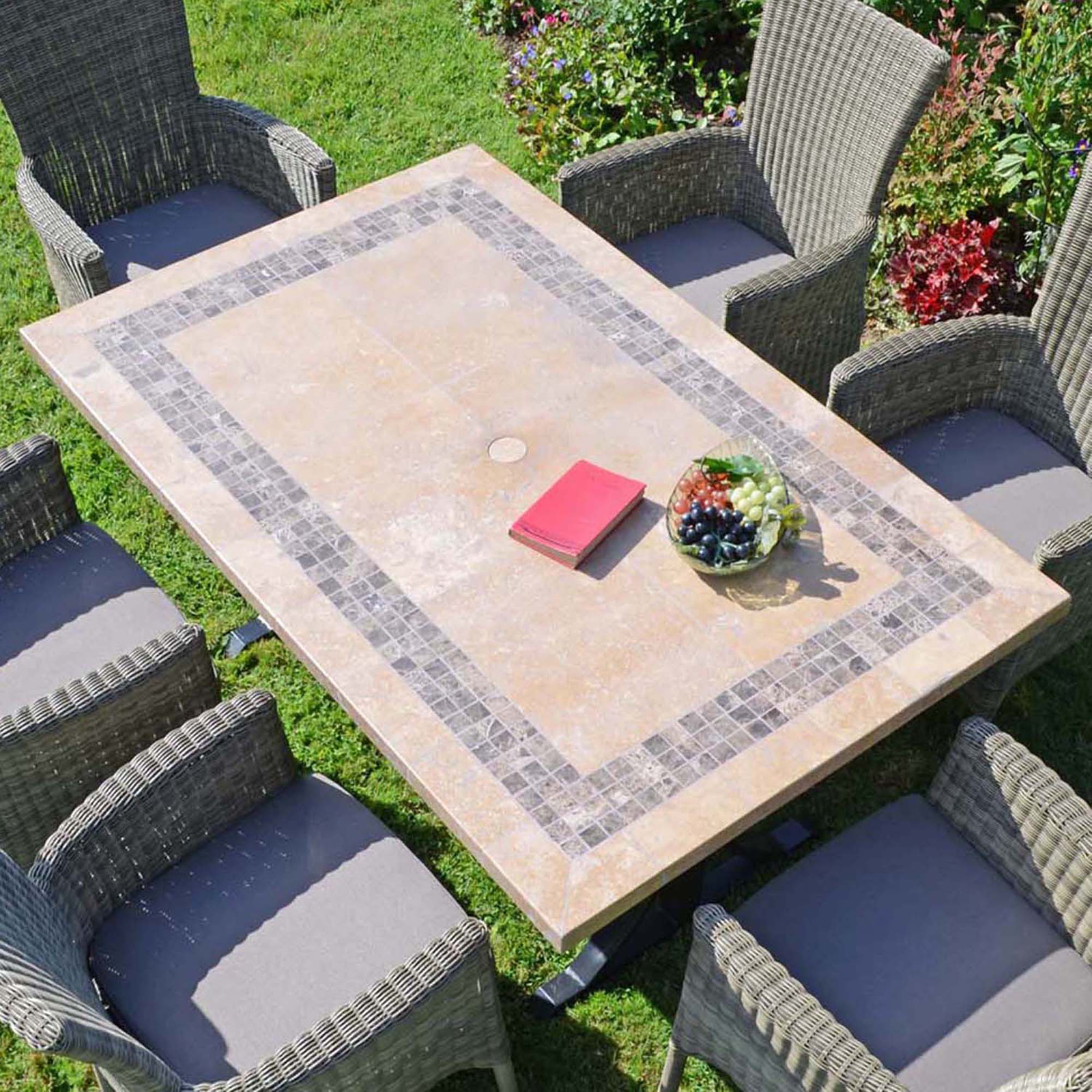 stone garden dining table