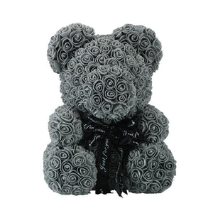 rose teddy bear black