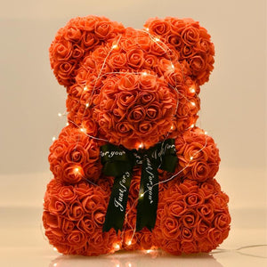 orange rose teddy bear