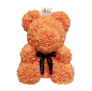 rose teddy bear with crown