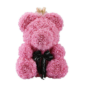 rose bear with crown