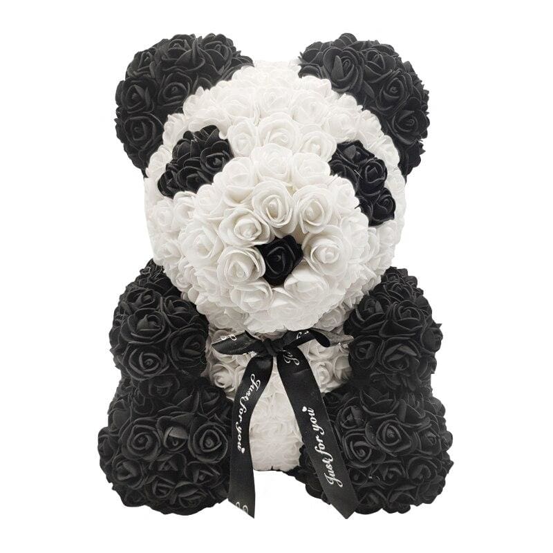 black rose teddy bear