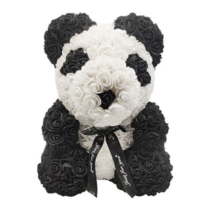 rose teddy bear black