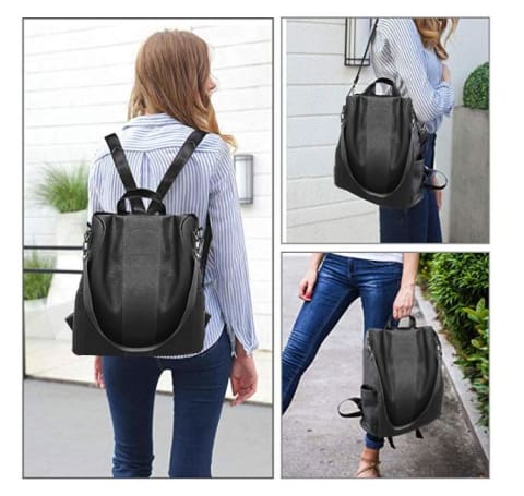 Leather Anti-Theft Backpack