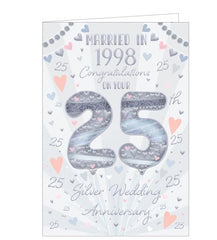 Married in 1998 - 25th Anniversary card