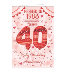 Married in 1983 - 40th Wedding Anniversary card