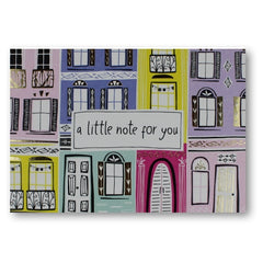 Jessica Hogarth a little note to say, houses, town houses, balconies, French, European greetings card at Nickery Nook