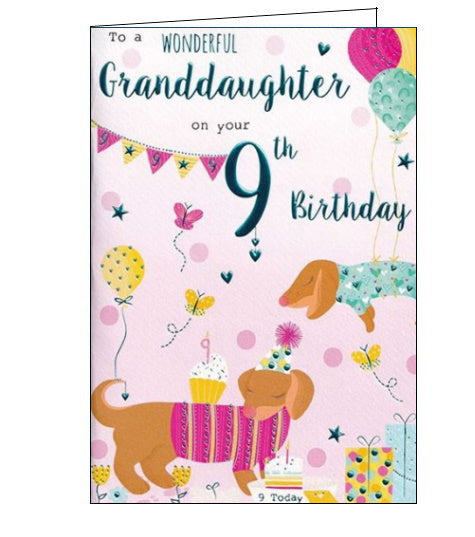 Wonderful Granddaughter on your 9th Birthday card – Nickery Nook