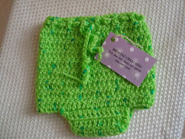 Newborn Handmade Wool Soakers - Original Shortie - Lime Green 84