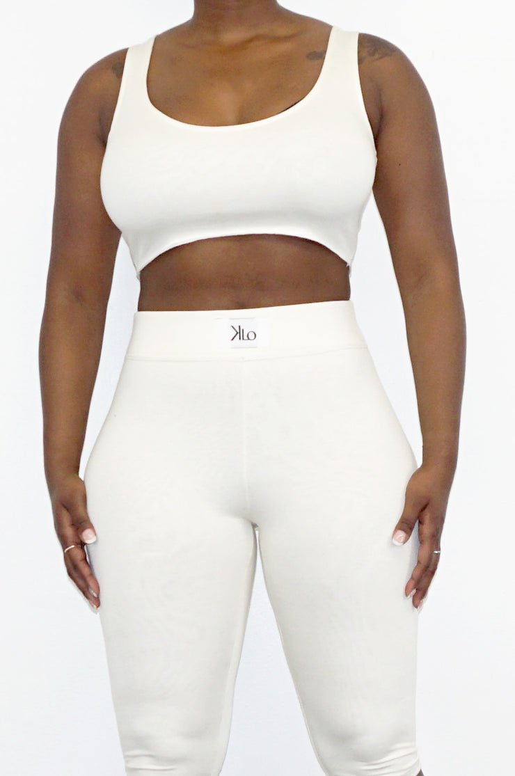 Lay Cropped Tank Top (Ivory)