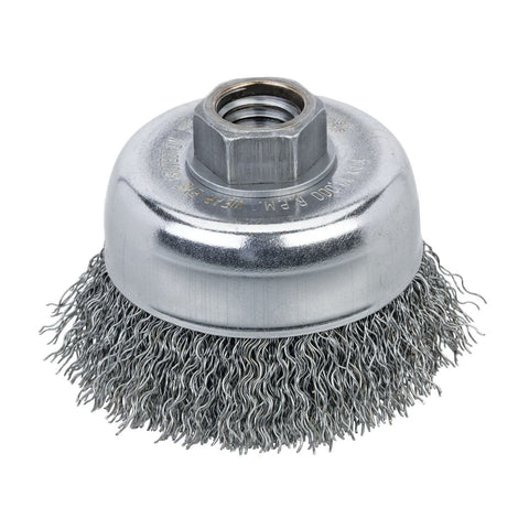 6 x 5/8-11 Arbor .012 Crimped Wire Cup Brush — Stainless