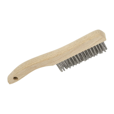 United Abrasives SAIT 05768 3 x 7 Brass Scratch Brush Small Cleaning Brush  with Plastic Handle