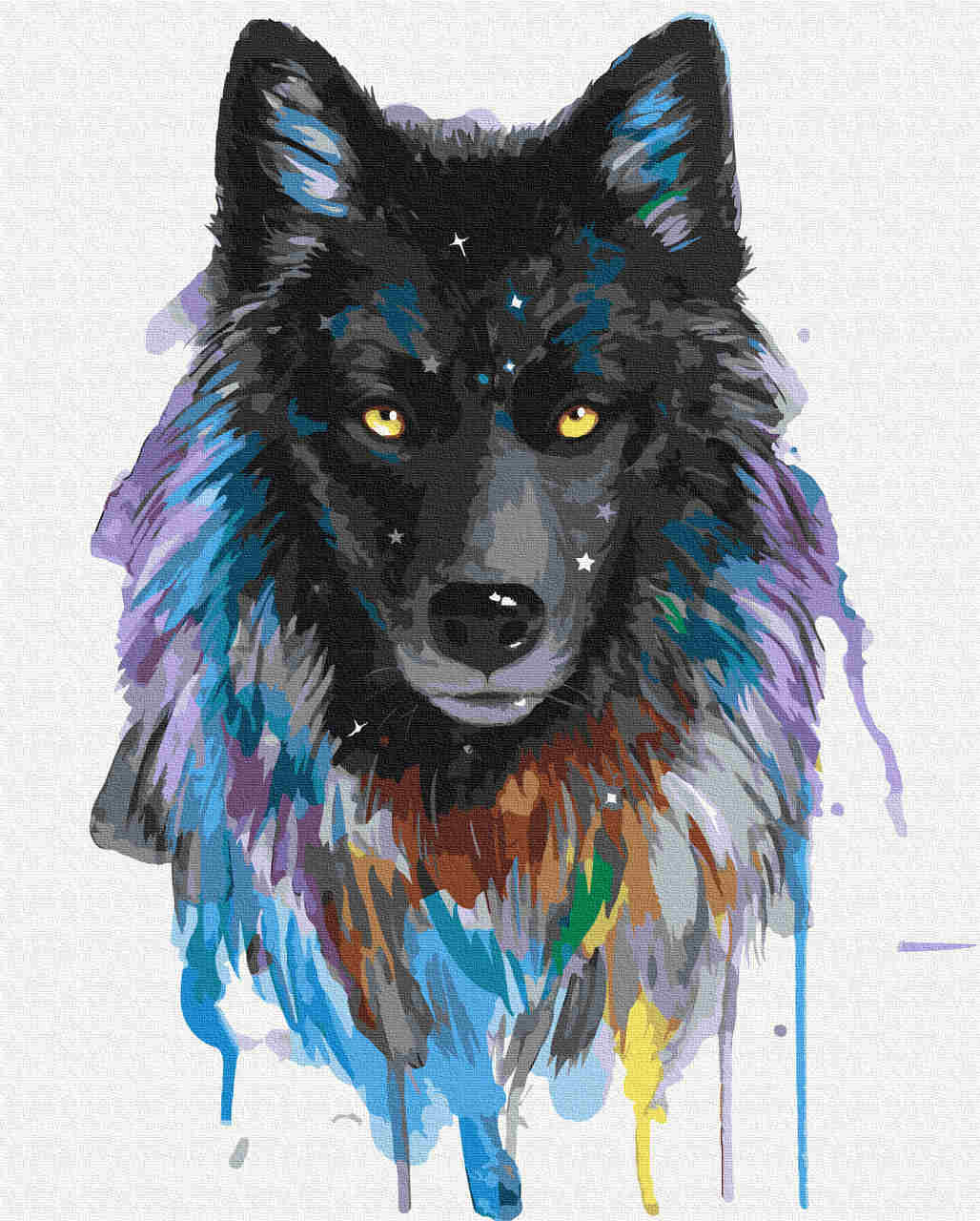 Malen nach Zahlen Black Wolf by Pixie Cold