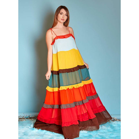 Rainbow Maxi Dress for women
