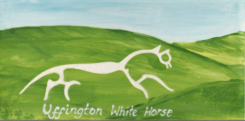 Hand Painted White Horse Design