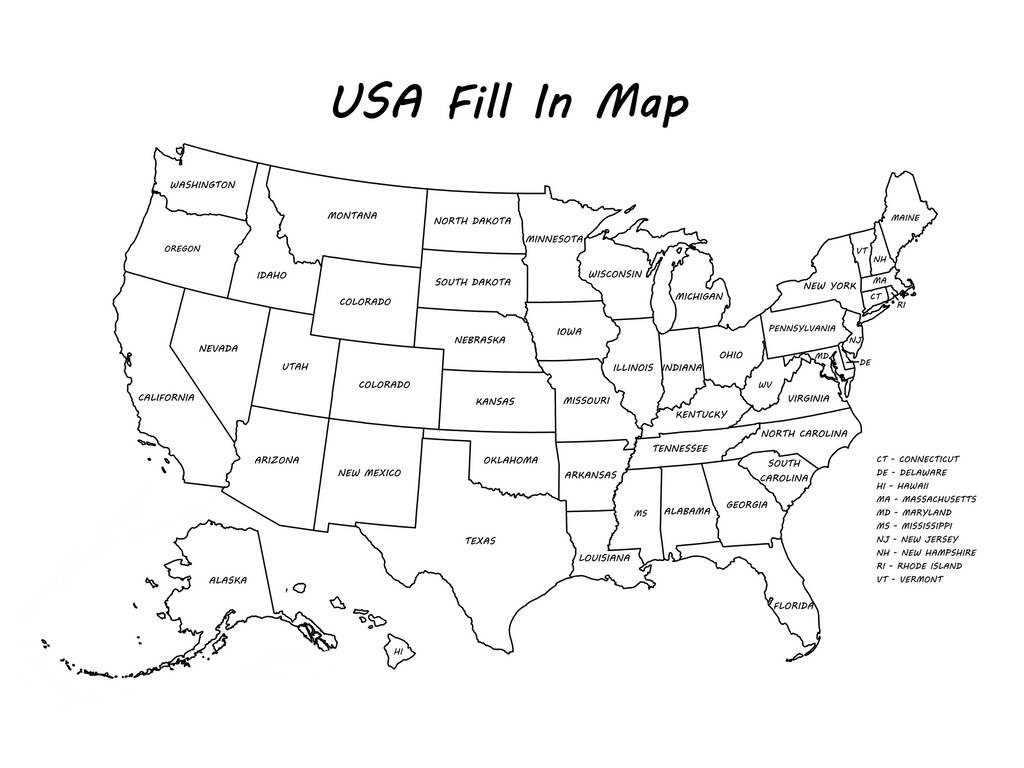 us travel map fill in