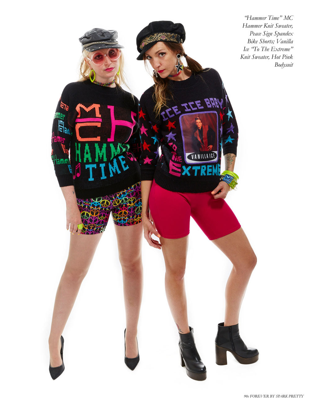 90s Forever Retro Vintage Fashion Apparel Lookbook - MC Hammer Knit Sweater and Vanilla Ice Sweater