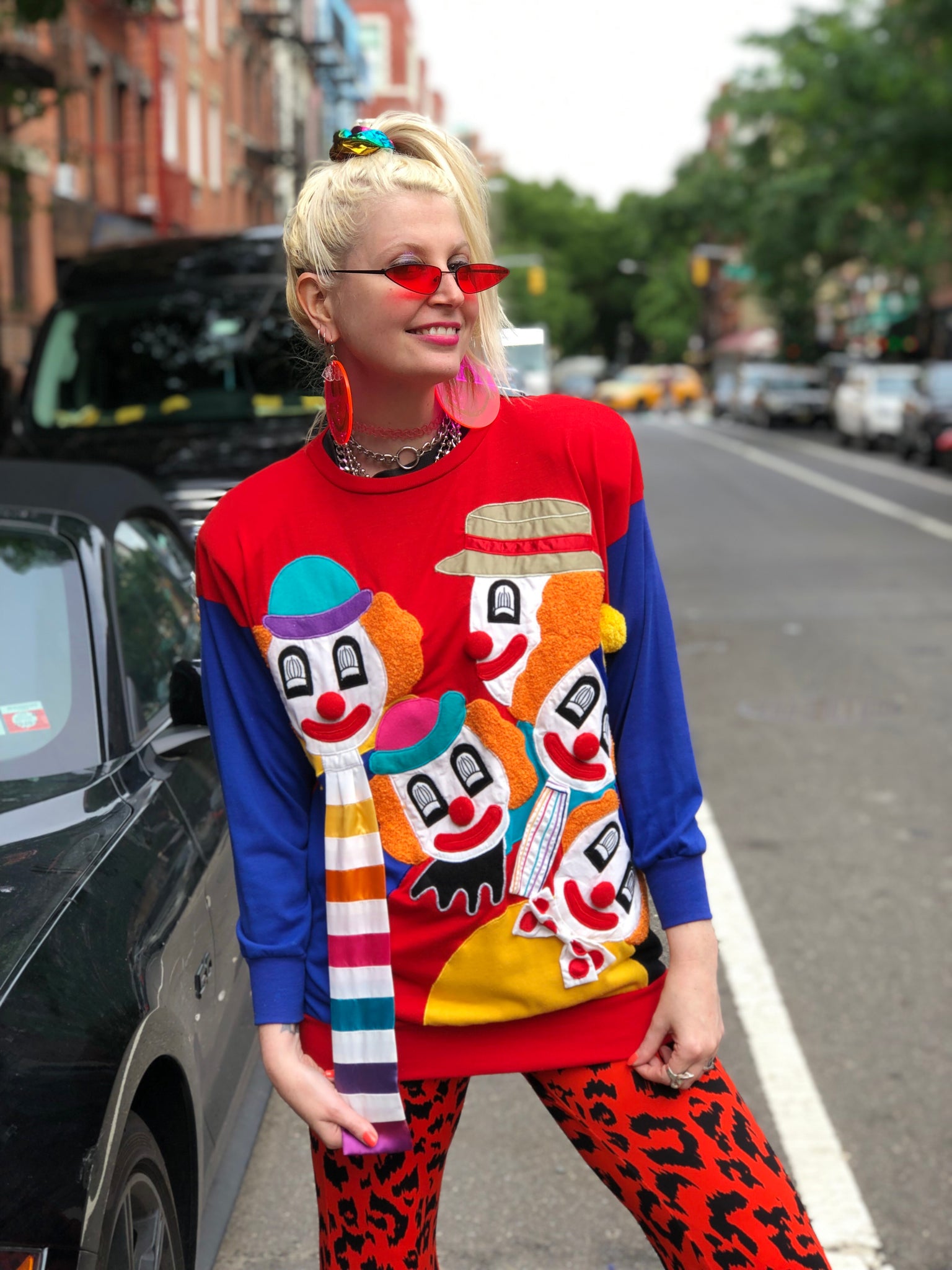Vintage 80s Clown Sweatshirt patchwork 