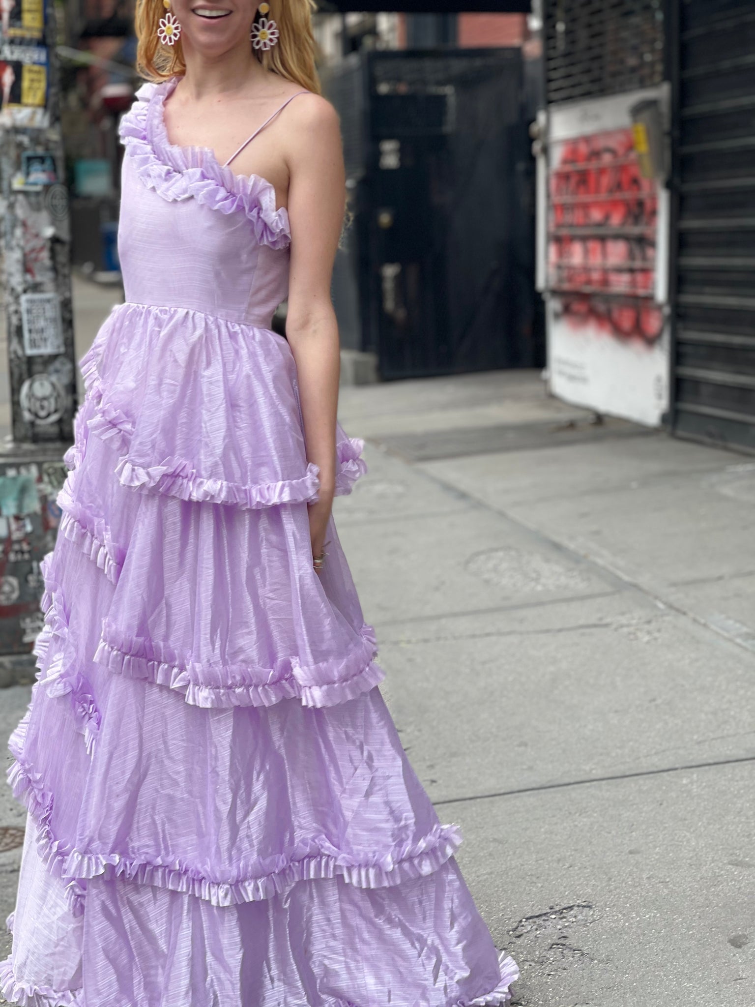 Vintage 80s Pastel Lavender Ruffle Party Dress – Spark Pretty