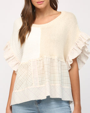 Perfect Beige Ruffle Blouse