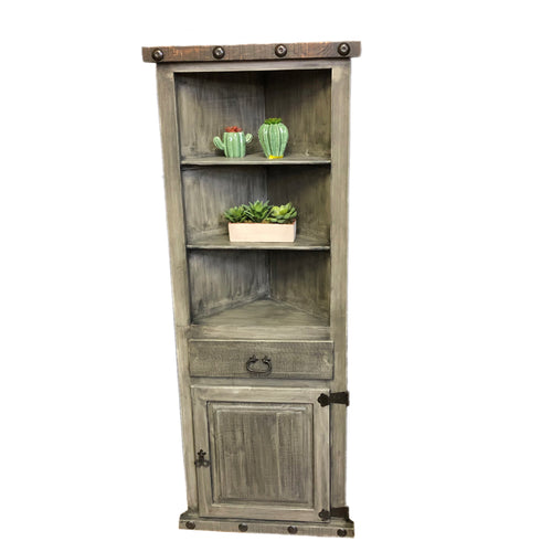 rustic corner china hutch