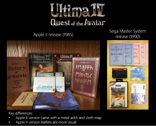 Ultimate IV Quest of the Avatar Apple II Versus Sega Master System Differences