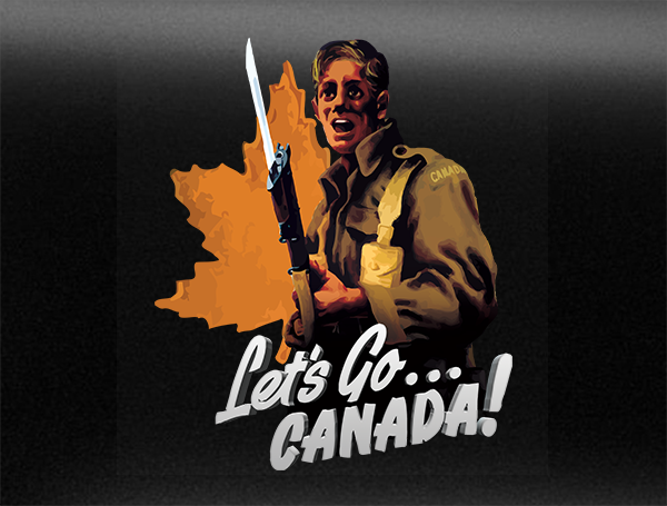 Lets Go Canada World War 2 Vehicle Bumper Sticker - Canada For Victory product image