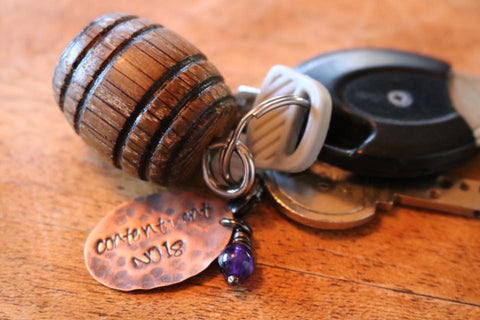 one little word tag on key chain