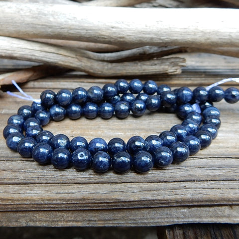 6mm raw sapphire stone beads