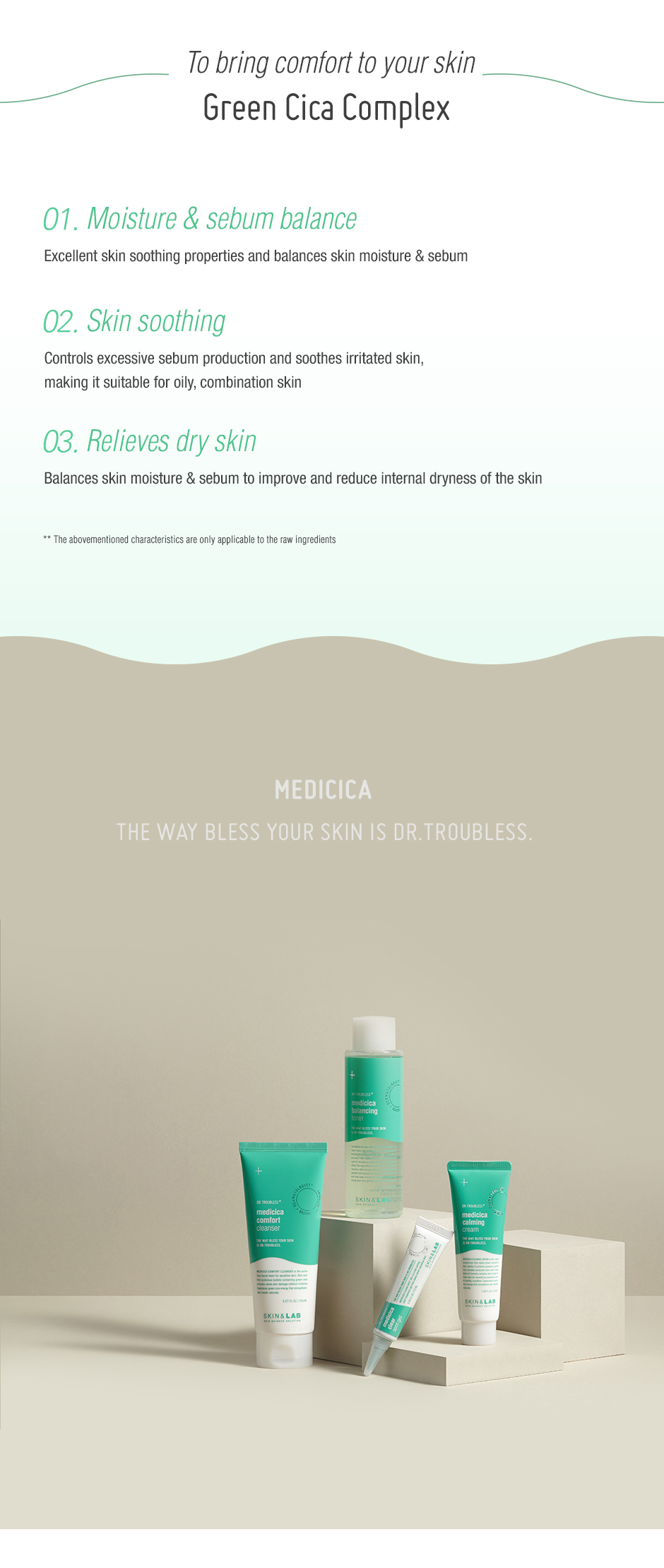 SKIN&LAB - Dr. Troubless Medicica Blancing Toner - 180ml (Centella özlü, cildi onarıcı ve güçlendirici tonik) Kore Kozmetik ve Cilt Bakım Ürünleri Türkiye K-Beauty  Skin&Lab Cilt Bakım Ürünleri Türkiye Satış