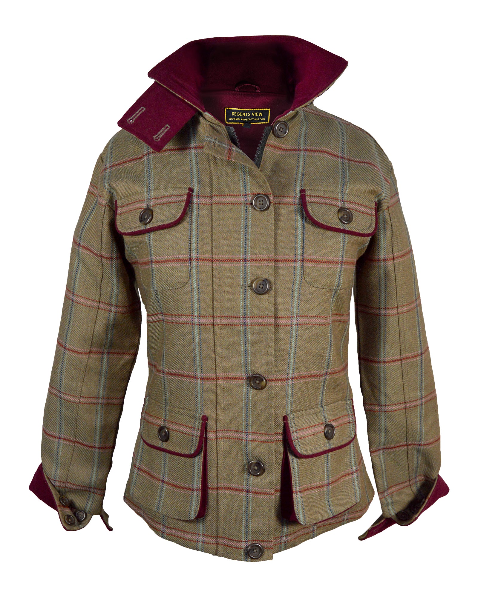 Regents View Stylish Women Tweed Jacket - Pink & Blue Stripe ...