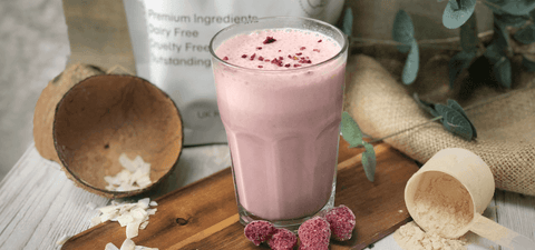 Raspberry and Coconut Protein Smoothie