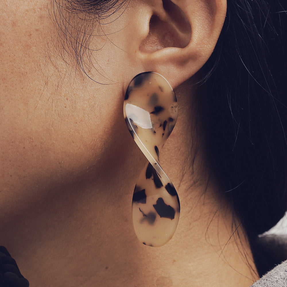 Leopard Print Curve Earrings