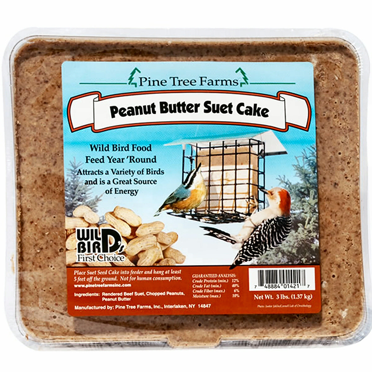 Peanut Butter Suet Cake 3 lb
