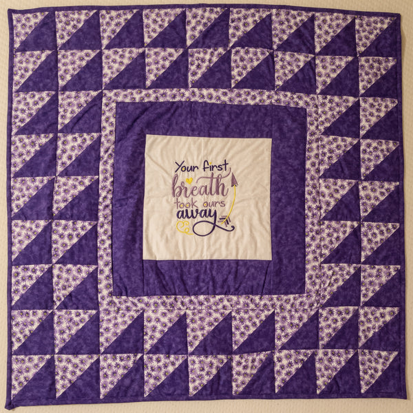 Your first breath baby quilt 33X33-Quick Stitch Designs