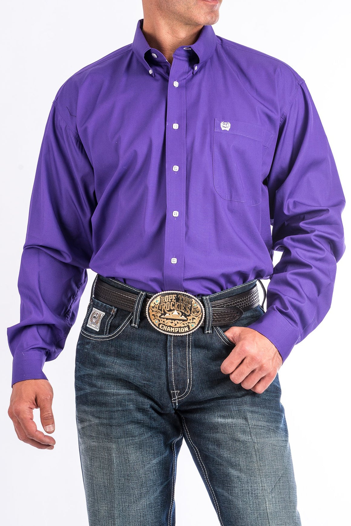 Cinch Mens Solid Black Purple Down Western Shirt MTW1103802 – Haegles ...