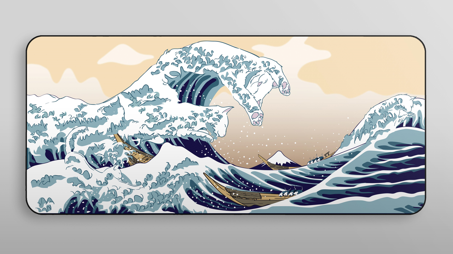 kanagawa wave desk mat