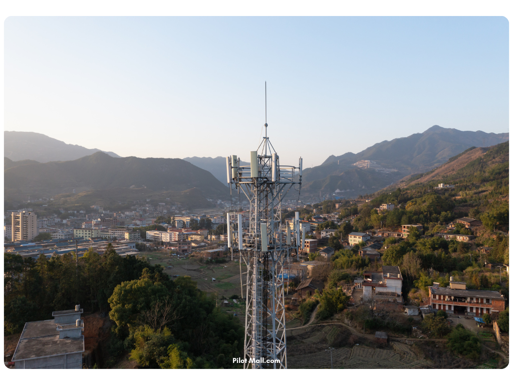 5G Tower with a city in the background - Pilot Mall