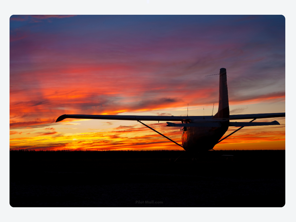 A Cessna pointed towards a sunset - Pilot Mall