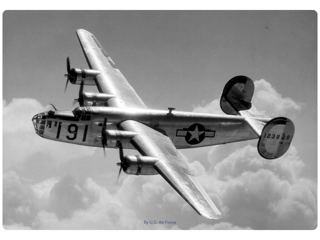 A Consolidated B-24 Liberator in the Sky