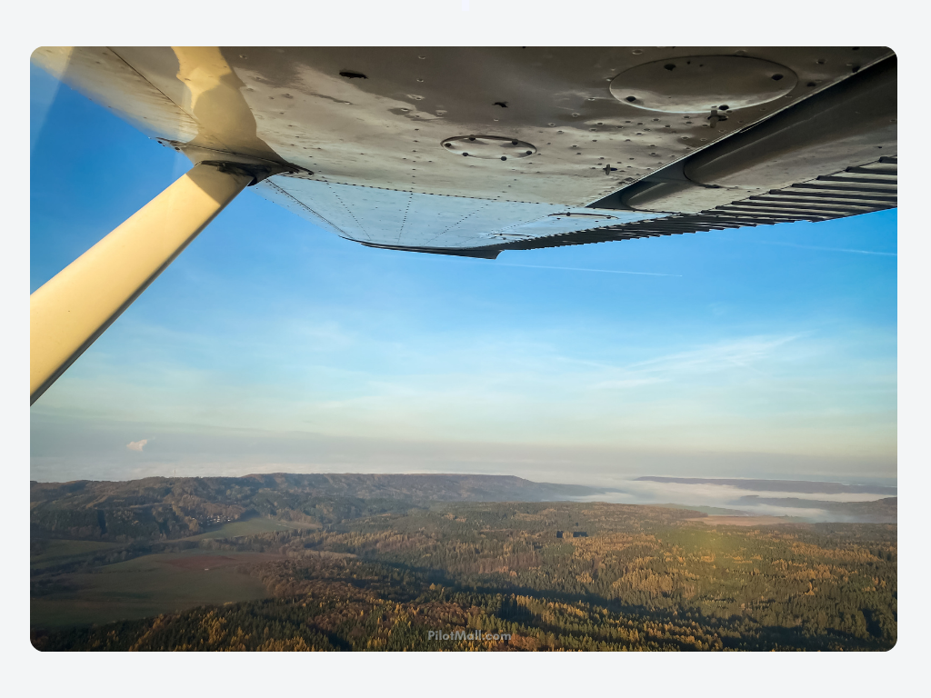 Una vista del paisaje verde desde un Cessna - Pilot Mall